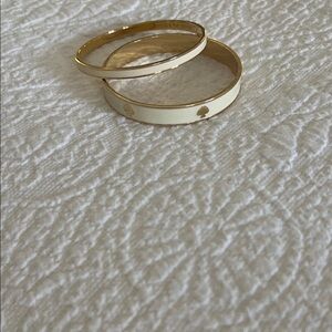 kate spade Gold and Cream Enamel Bangle Bracelet Set